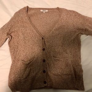 Madewell Tan Knit Button-Up Cardigan